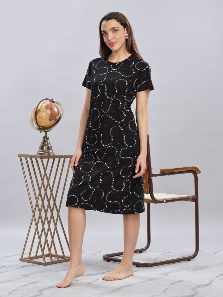Comfortable black sleep shirt plus size