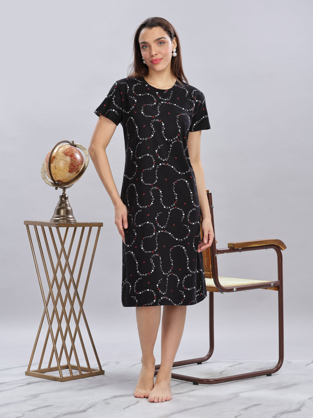 Comfortable black sleep shirt plus size
