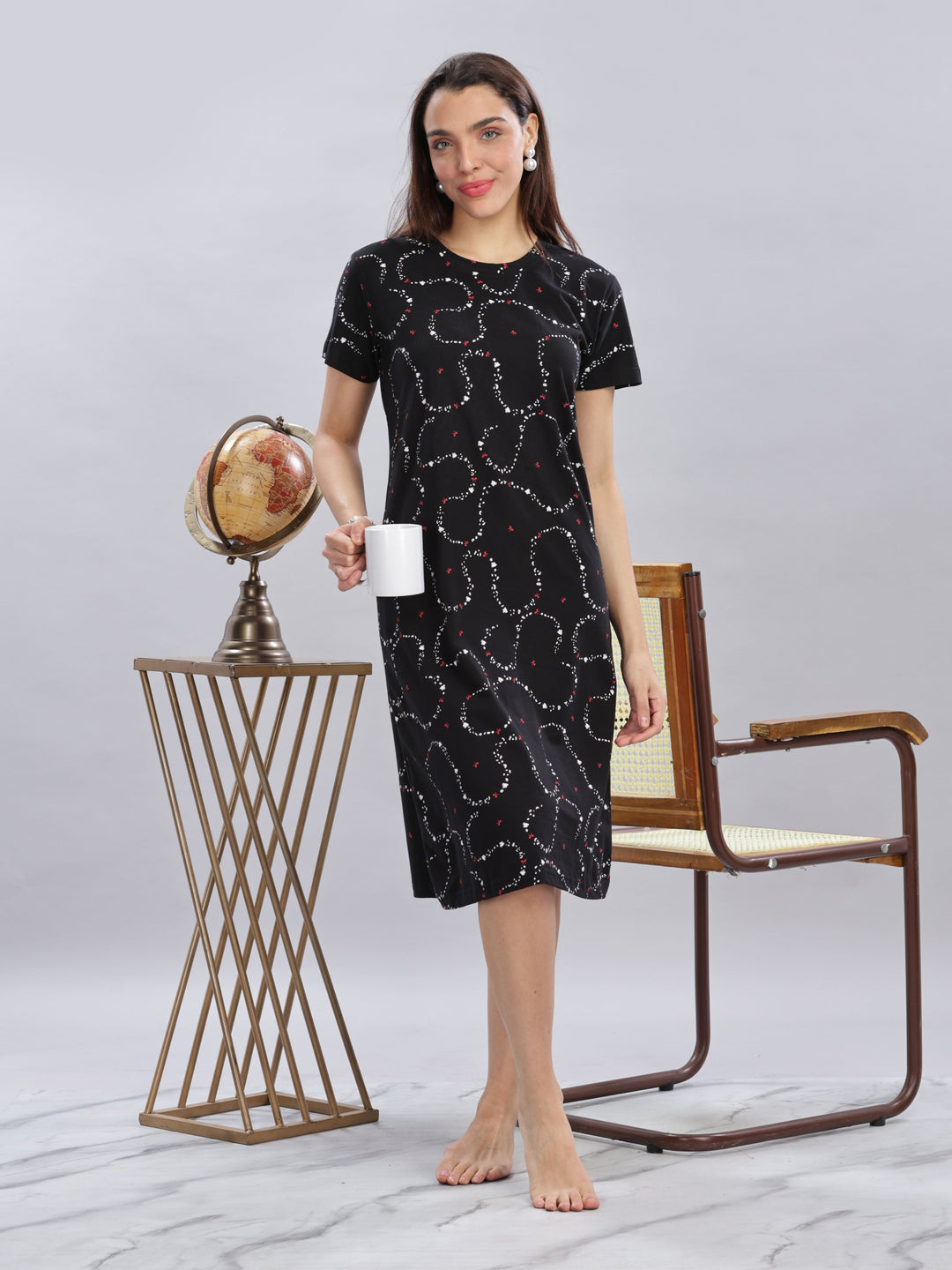 Comfortable black sleep shirt plus size