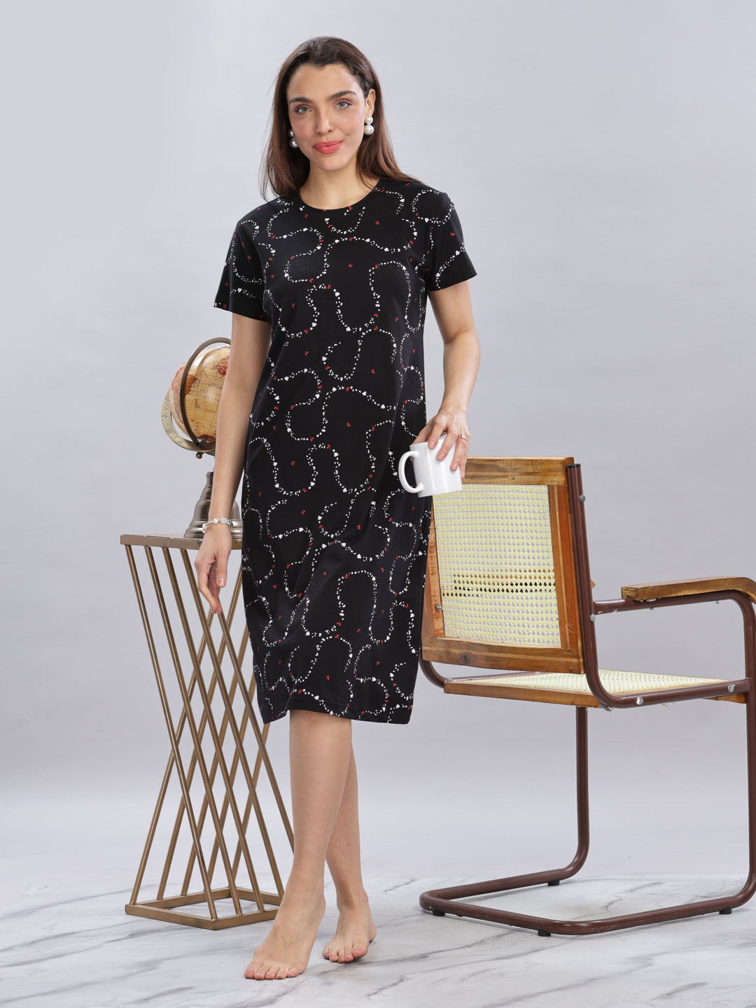 Comfortable black sleep shirt plus size