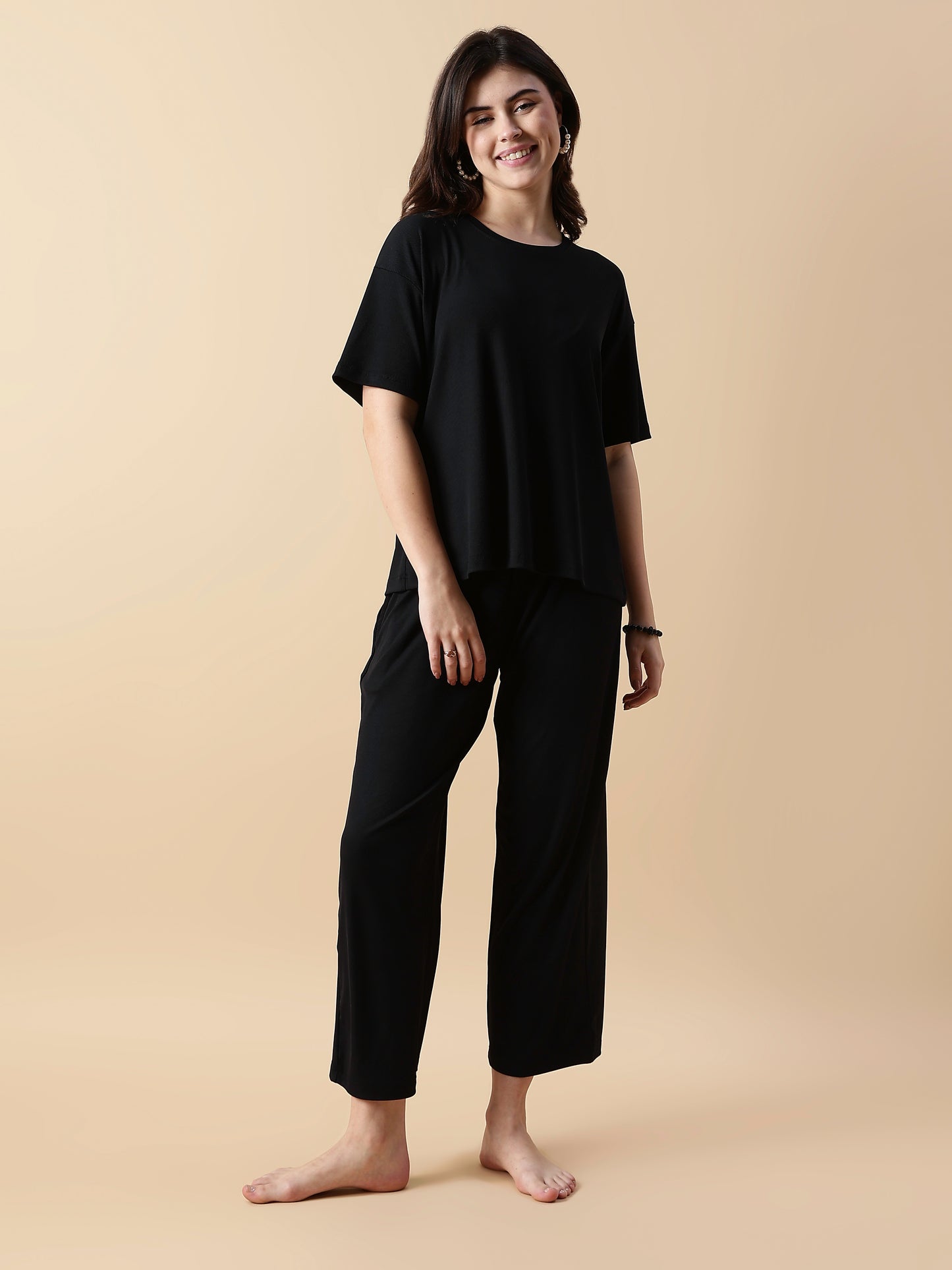 Black Magic Rib-Soft Cozy & Stylish Loungewear Set for Women