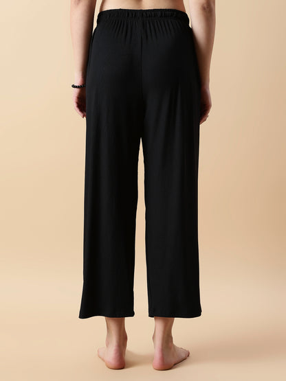 Black Magic Rib-Soft Cozy & Stylish Loungewear Set for Women