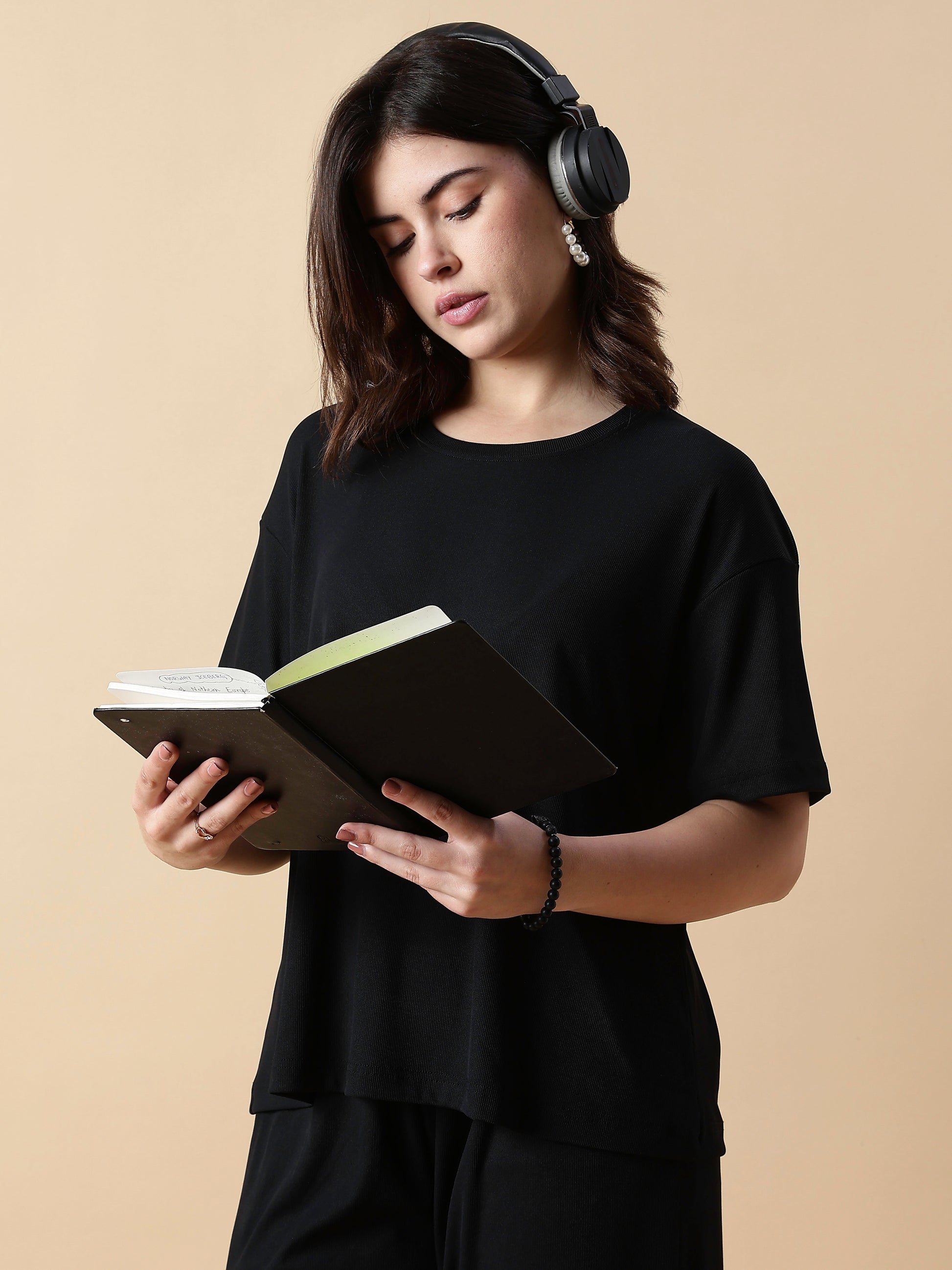 Black Magic Rib-Soft Cozy & Stylish Loungewear Set for Women