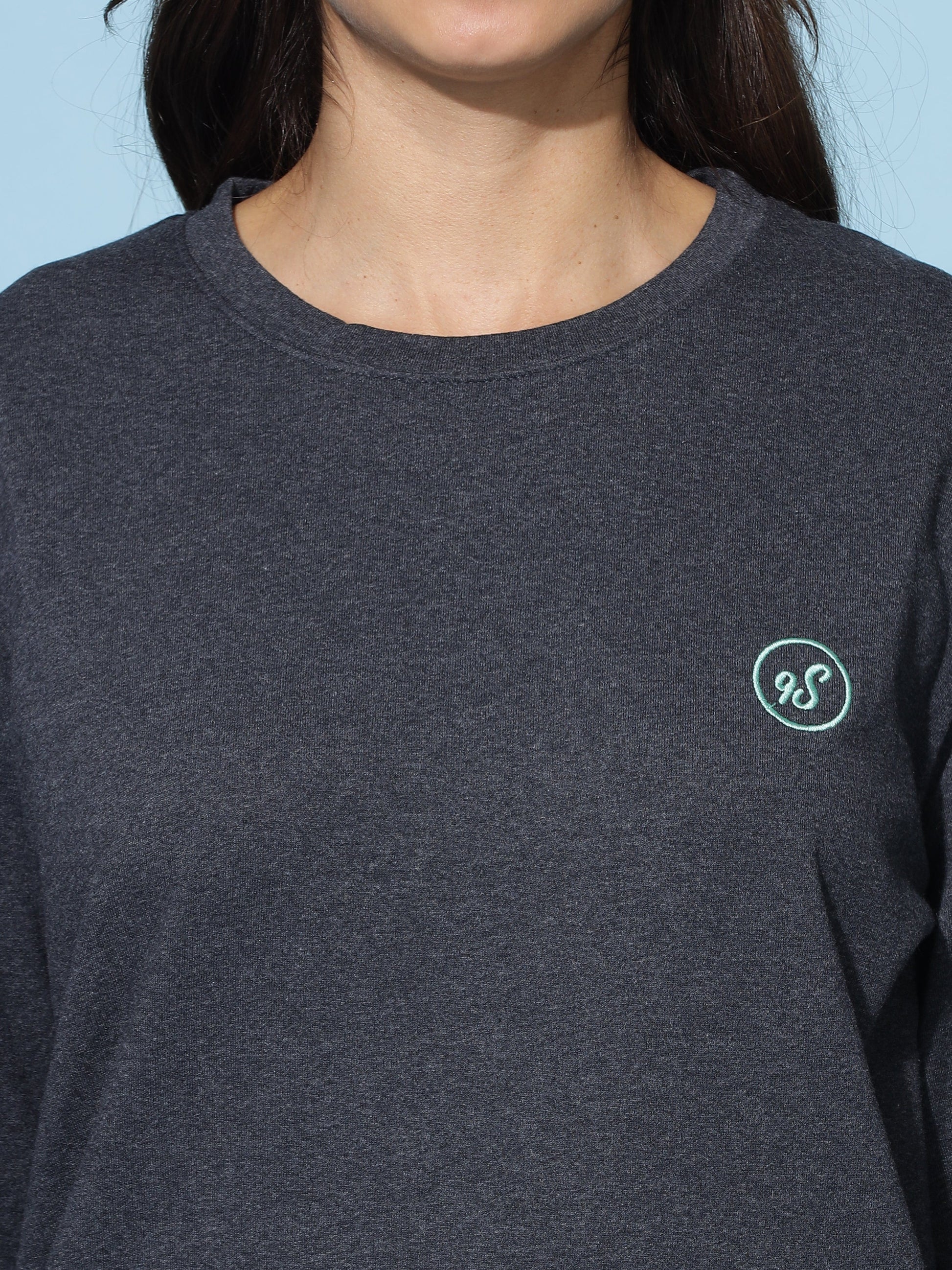 Premium Ash Charcoal Hosiery Cotton Track Suit for Women