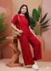 Cherry Red Co-ord Set for Women Perfect for Lounge and Leisure