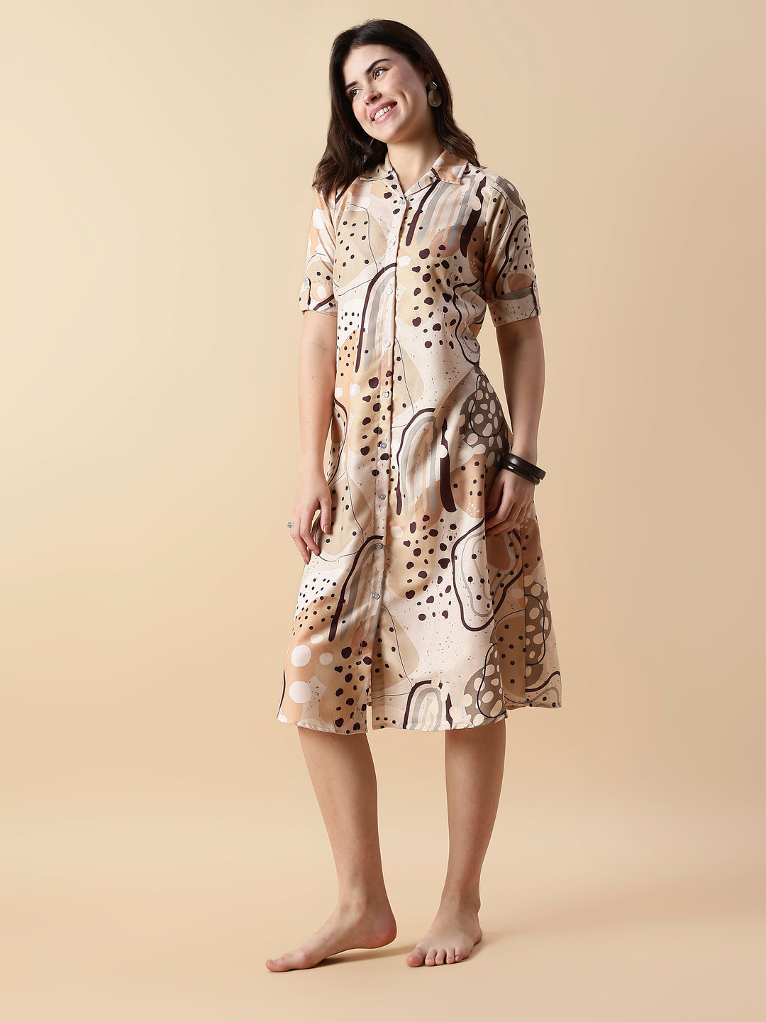 Choco Chip Soft Swirl Rayon Chic Nighty Dress For Girl