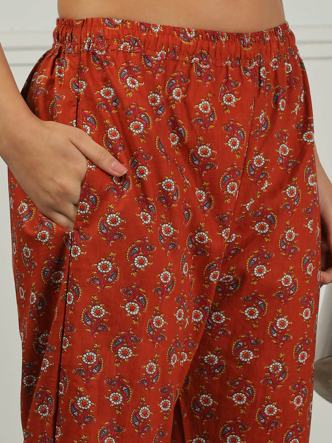 Clay Red Branded Pure Cotton Coord Set for Women