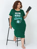 Green Hosiery Cotton Plus Size Short Nighty For Women