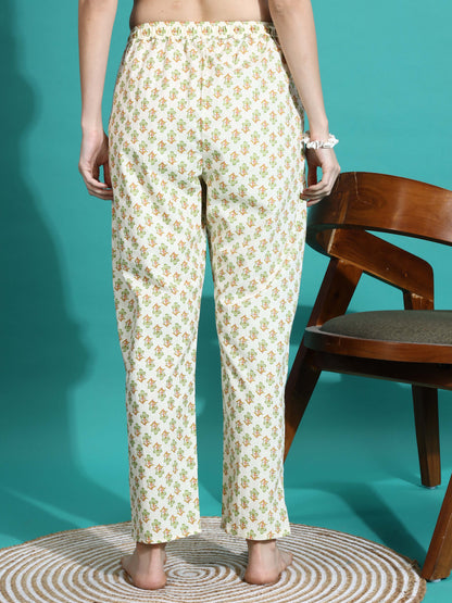 Cream Yellow Pure Cotton PJ Set for Women
