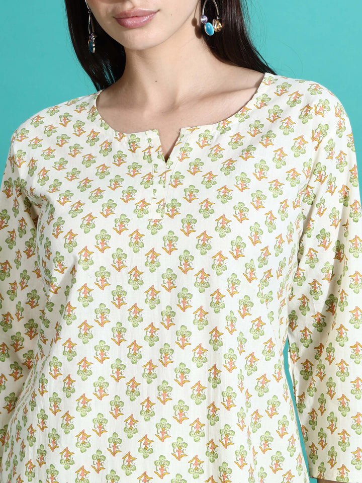 Cream Yellow Pure Cotton PJ Set for Women