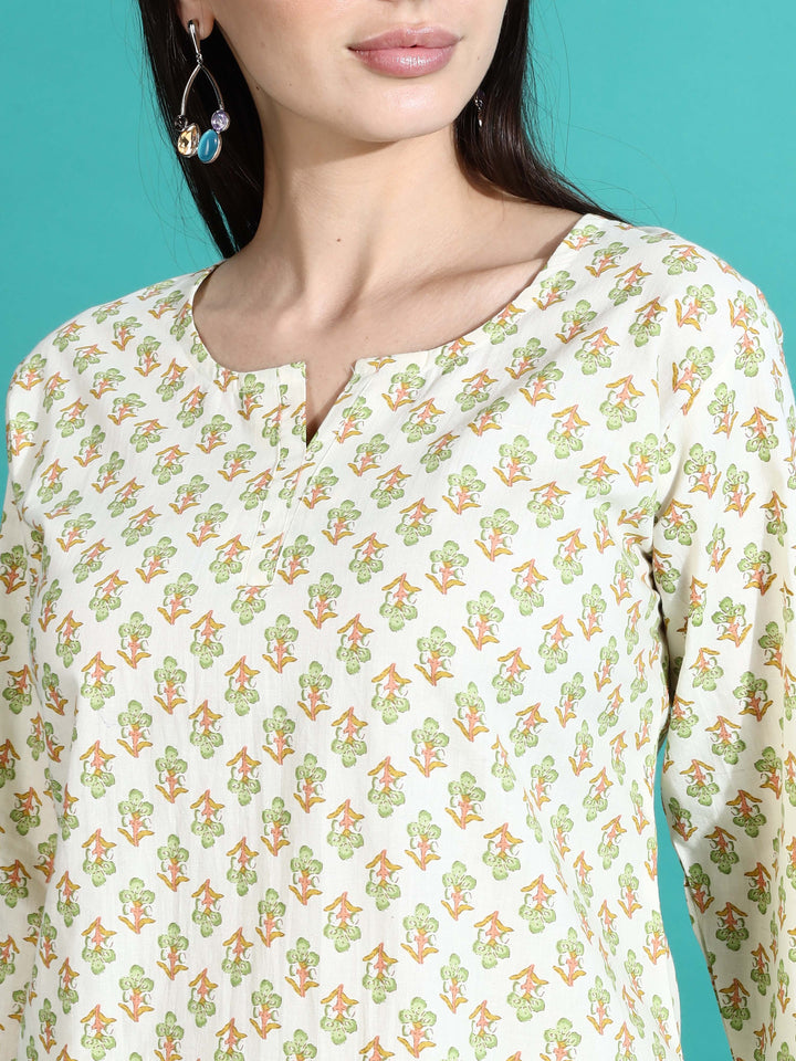 Cream Yellow Pure Cotton PJ Set for Women