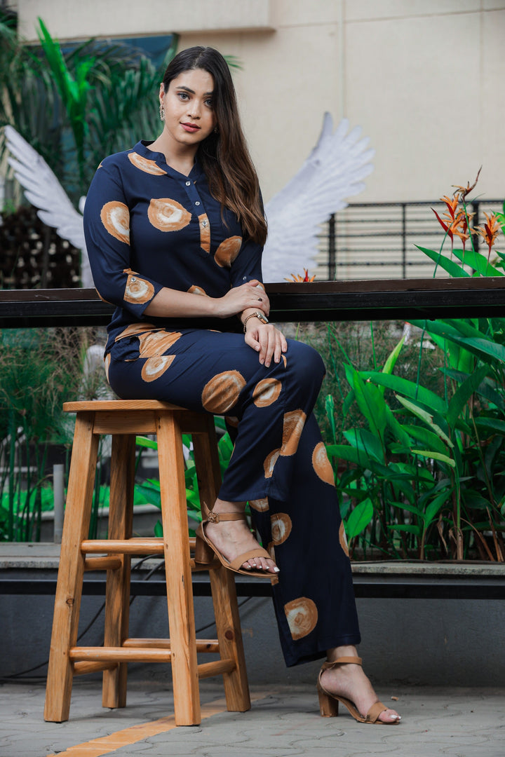 Lavishing Dark Blue Delight Coord Set for Women