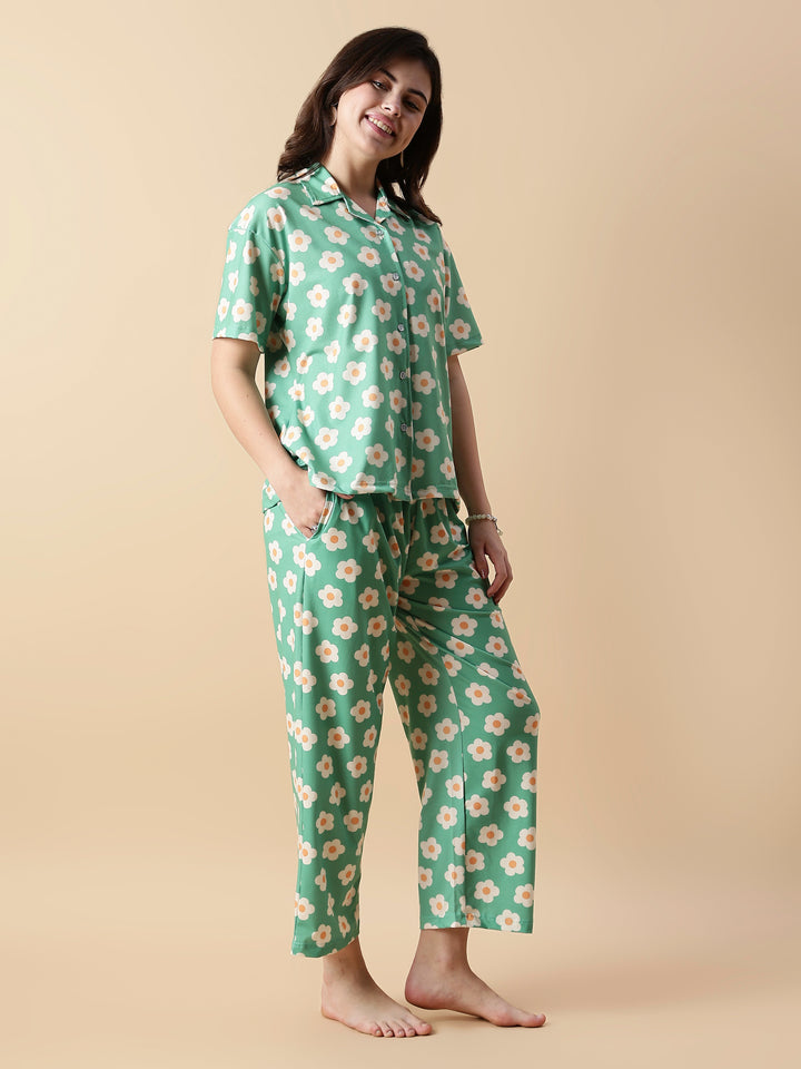 Flower Power Daisy Print Soft Girls Pajama Sets