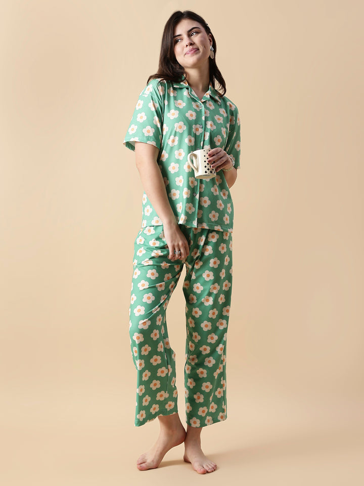 Flower Power Daisy Print Soft Girls Pajama Sets