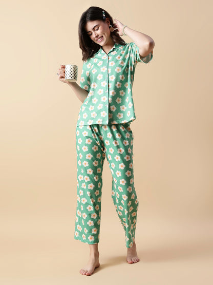 Flower Power Daisy Print Soft Girls Pajama Sets