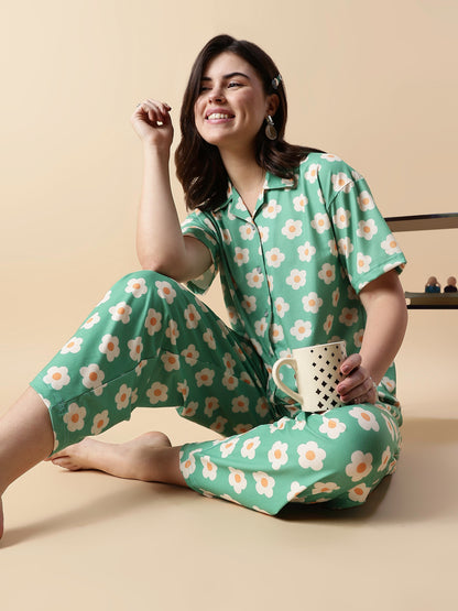 Flower Power Daisy Print Soft Girls Pajama Sets