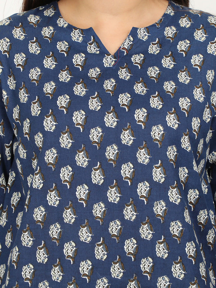 Premium Ink Blue Pure Cotton Coord Sets for Women