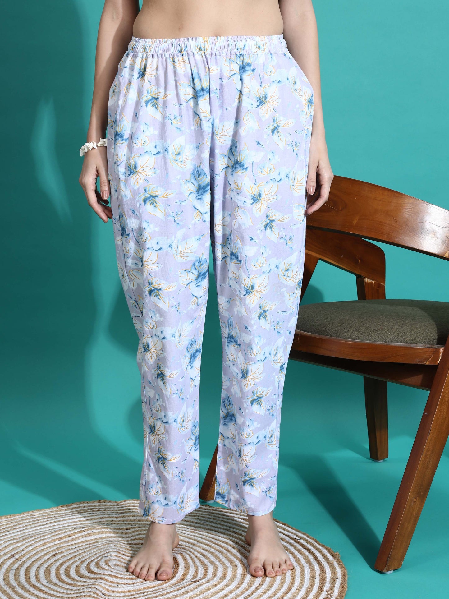 Relaxed Fit Lavender Cotton PJ Set for Girls 