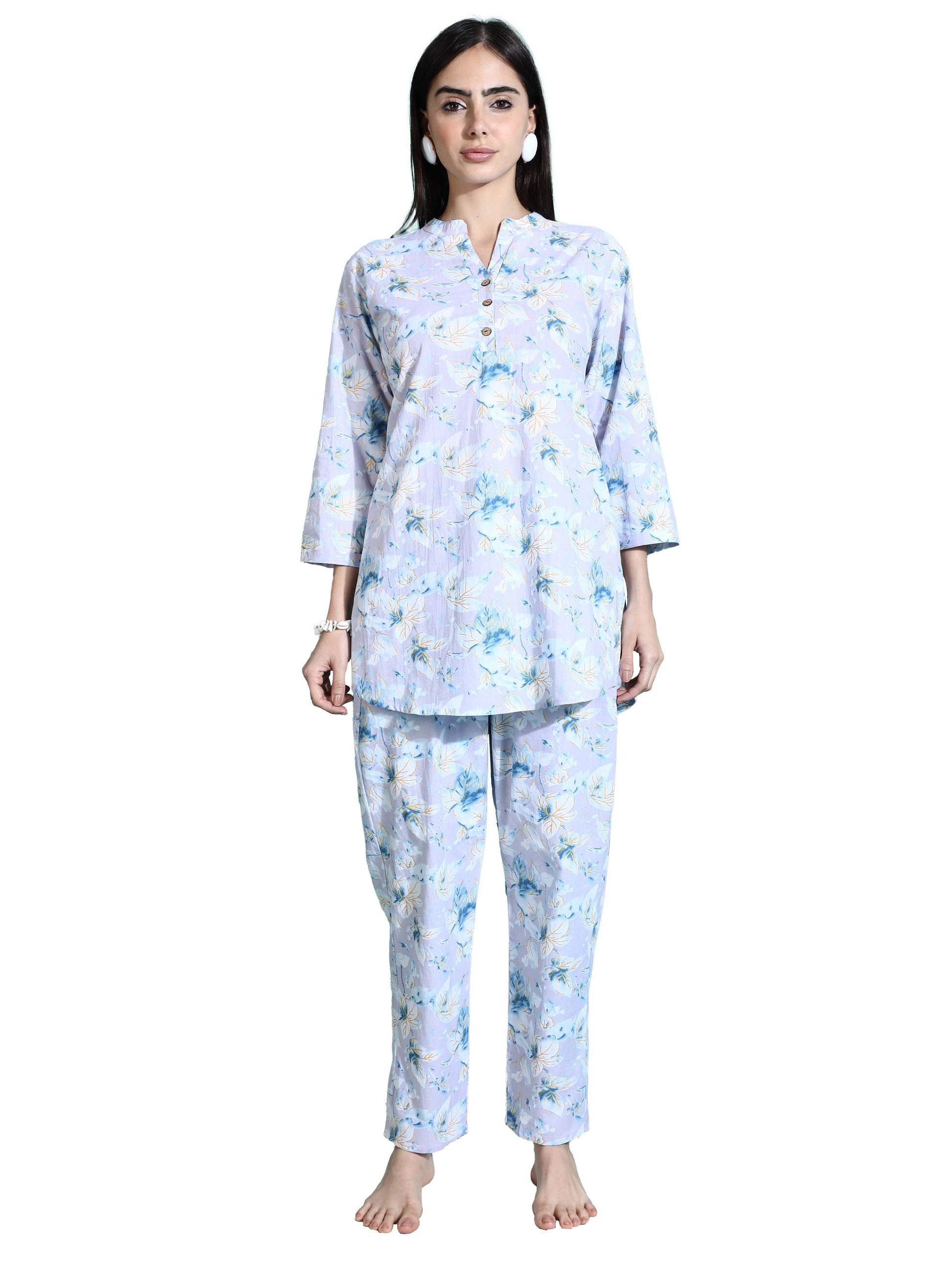 Relaxed Fit Lavender Cotton PJ Set for Girls 