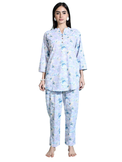 Relaxed Fit Lavender Cotton PJ Set for Girls 