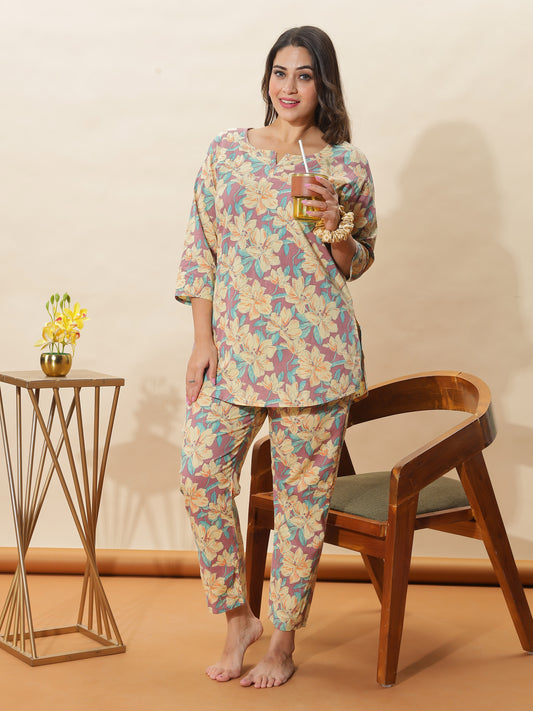 Lemon Spice Cotton Coord Set for Women