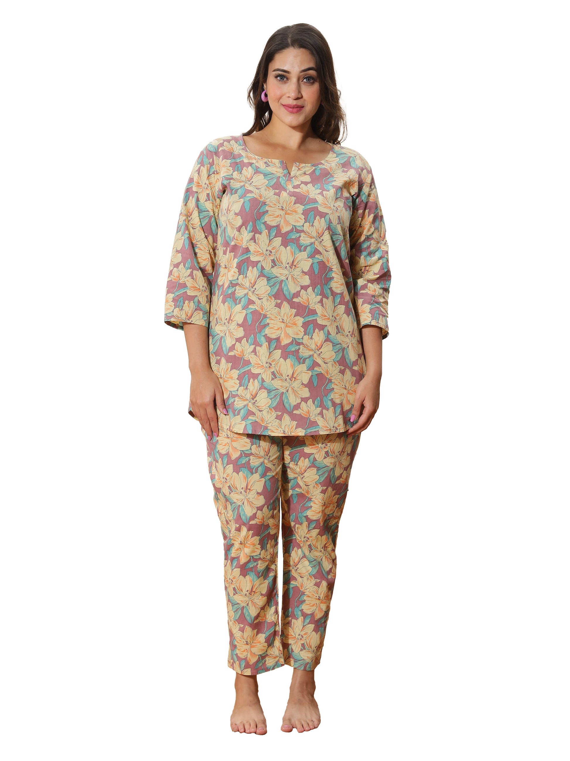 Lemon Spice Cotton Coord Set for Women