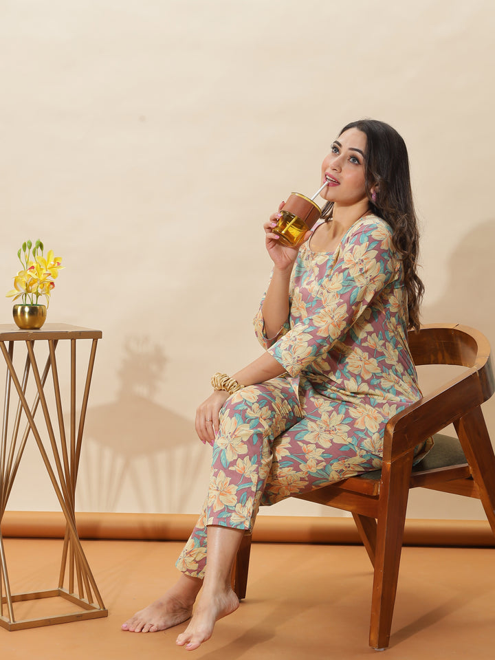 Lemon Spice Cotton Coord Set for Women