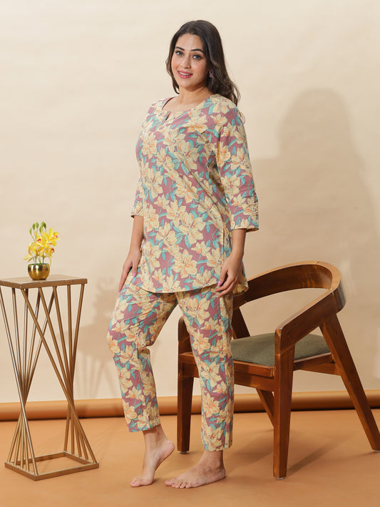 Lemon Spice Cotton Coord Set for Women