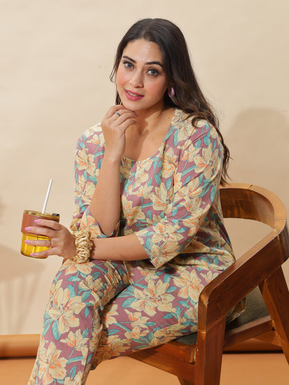 Lemon Spice Cotton Coord Set for Women