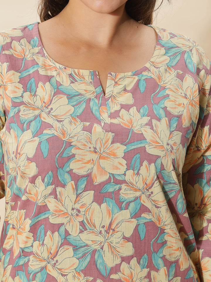 Lemon Spice Cotton Coord Set for Women