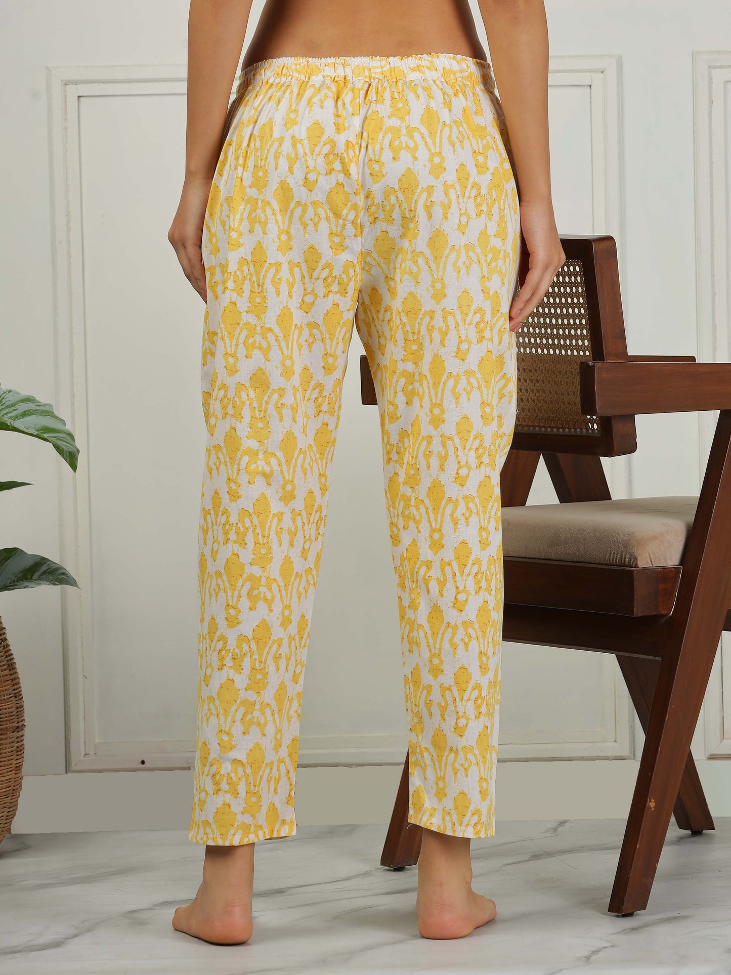 Lemon Yellow Cotton Coord Set for Women