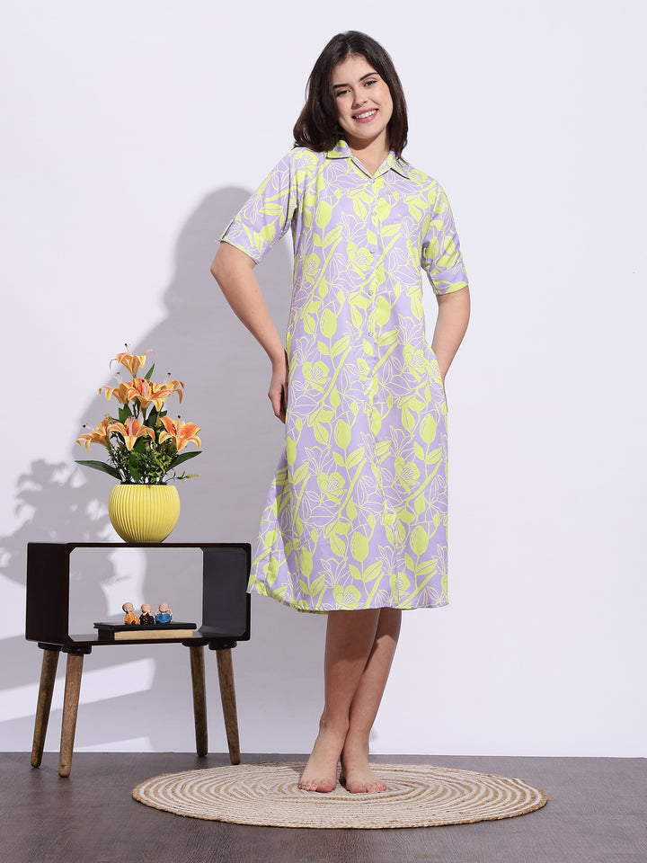 Candy Crush Lilac Midi Nighty for Girls