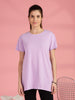 Long Cotton T Shirt for Women with Hip Length Relaxed Fit