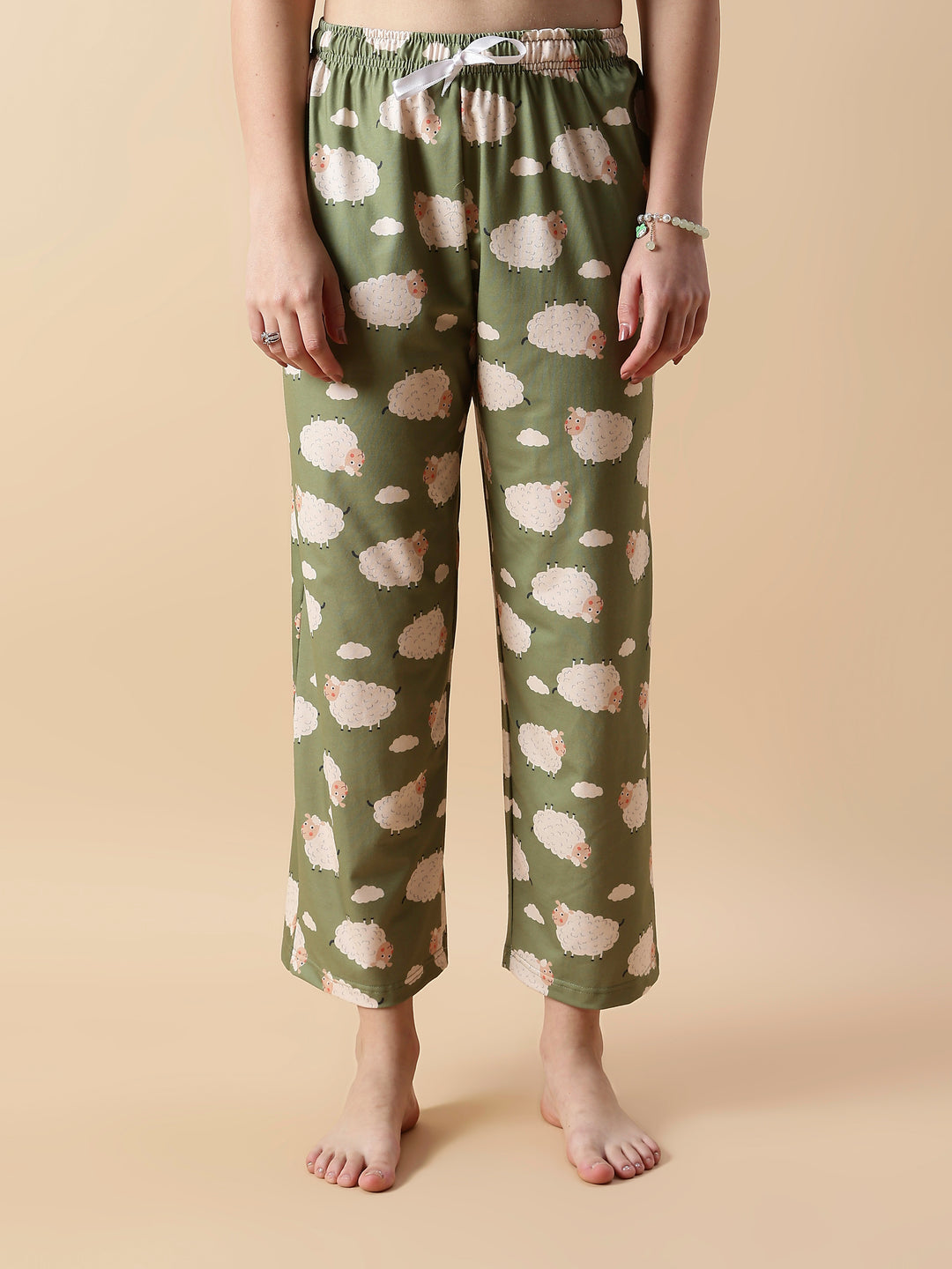 Premium Lycra Olive Night Suit For Girls