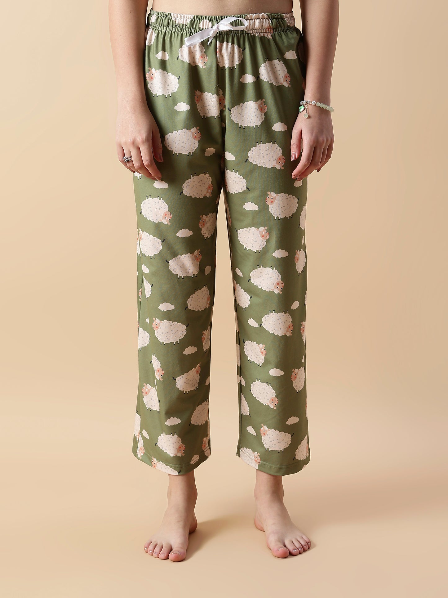 Premium Lycra Olive Night Suit For Girls