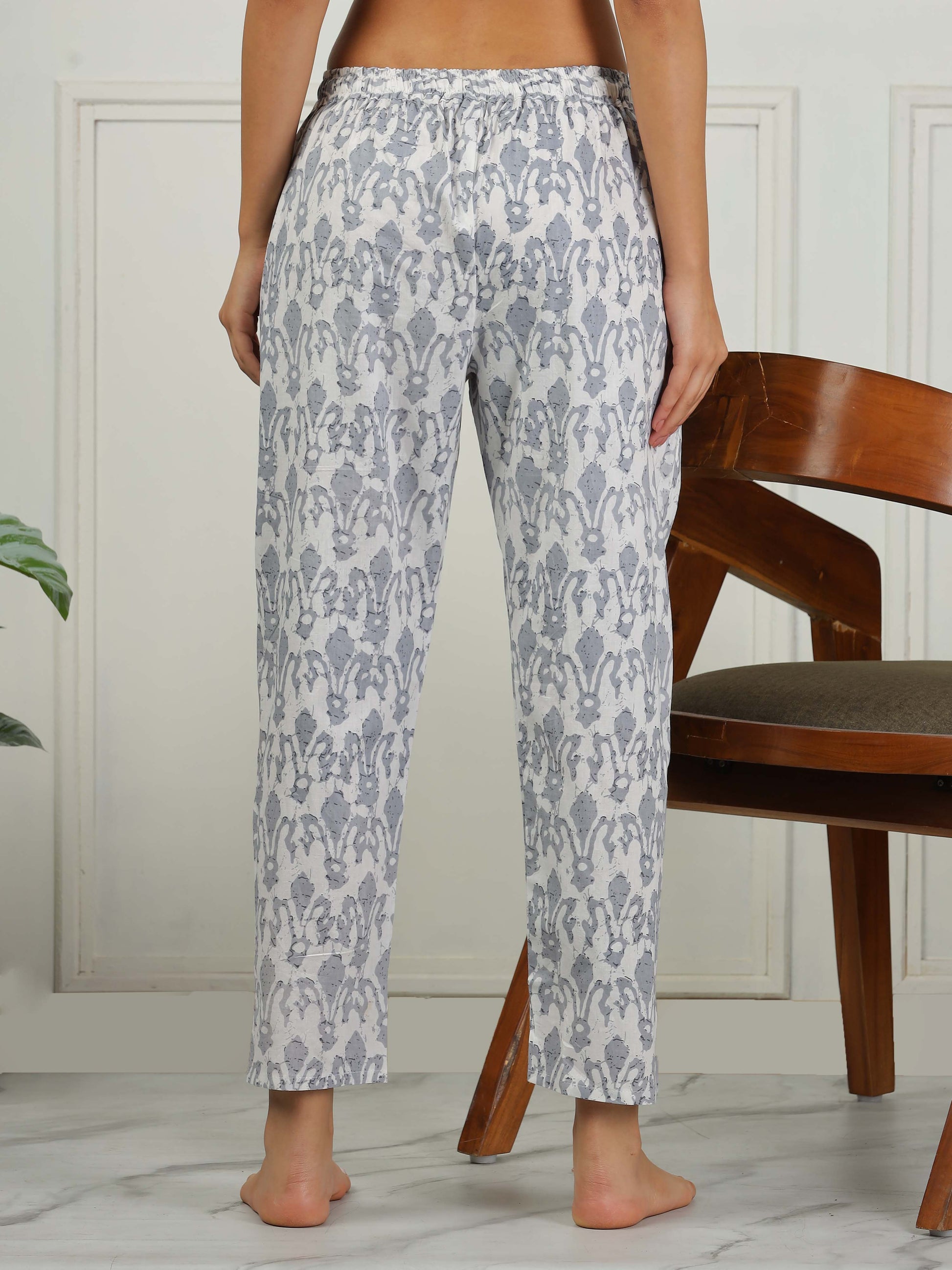 Mist Grey Cotton Coord Set for Women