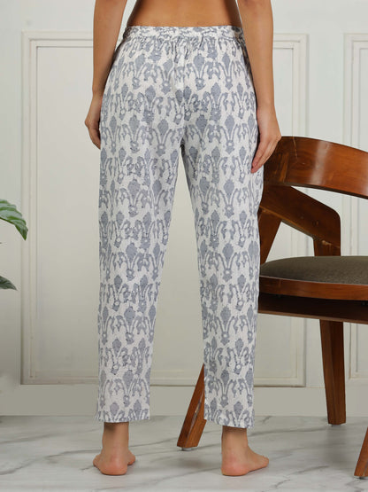 Mist Grey Cotton Coord Set for Women