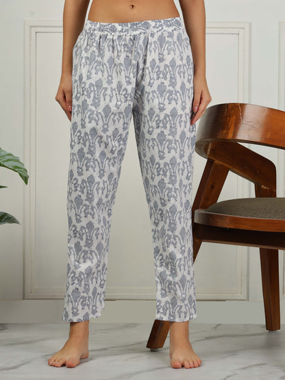 Mist Grey Cotton Coord Set for Women