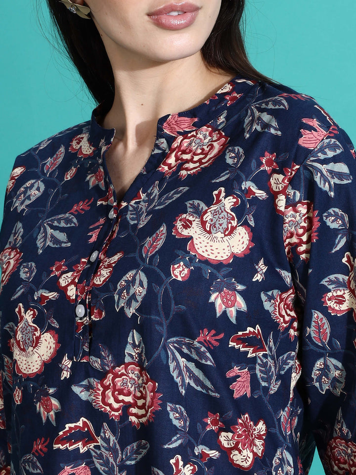 Navy Blue Premium Cotton Co-ord Set for Women