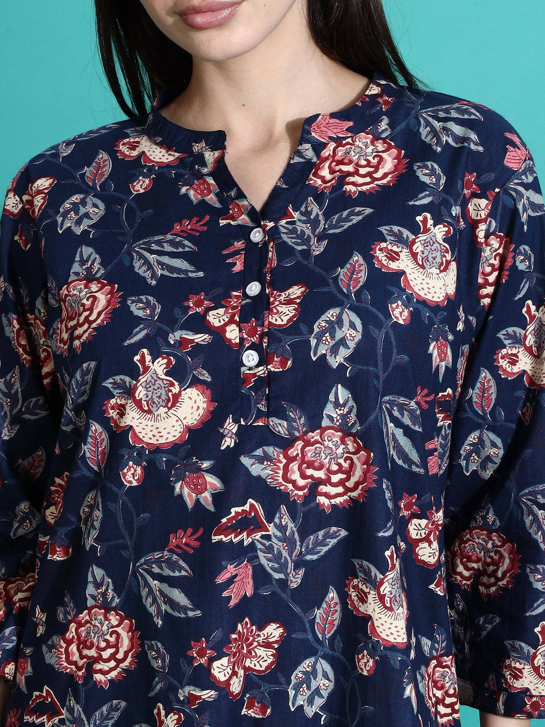 Navy Blue Premium Cotton Co-ord Set for Women