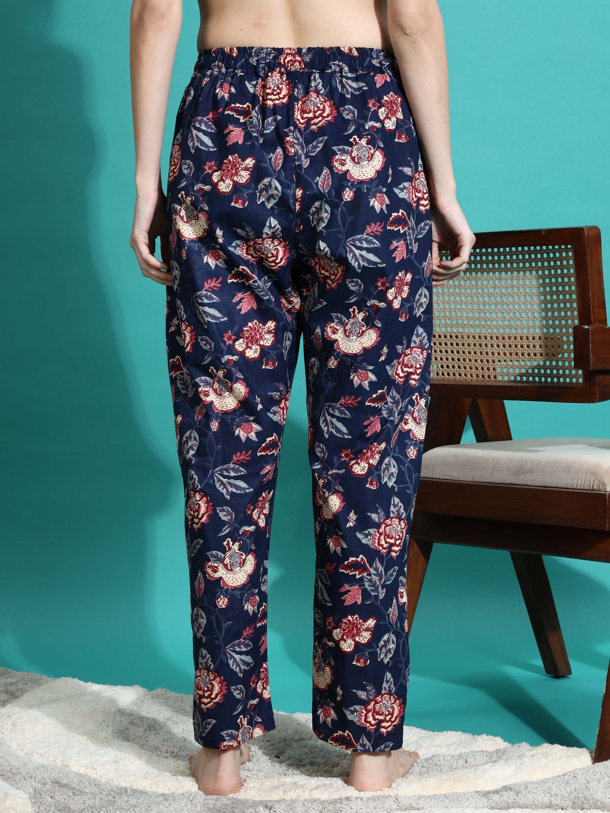 Navy Blue Premium Cotton Co-ord Set for Women
