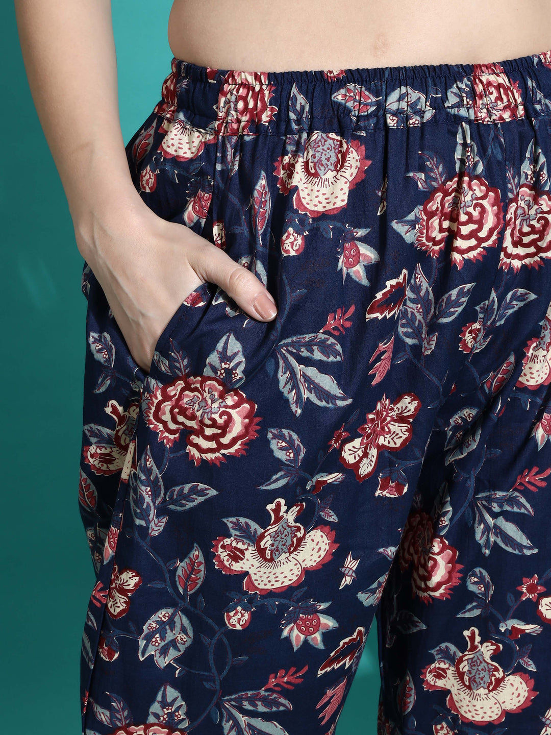 Navy Blue Premium Cotton Co-ord Set for Women