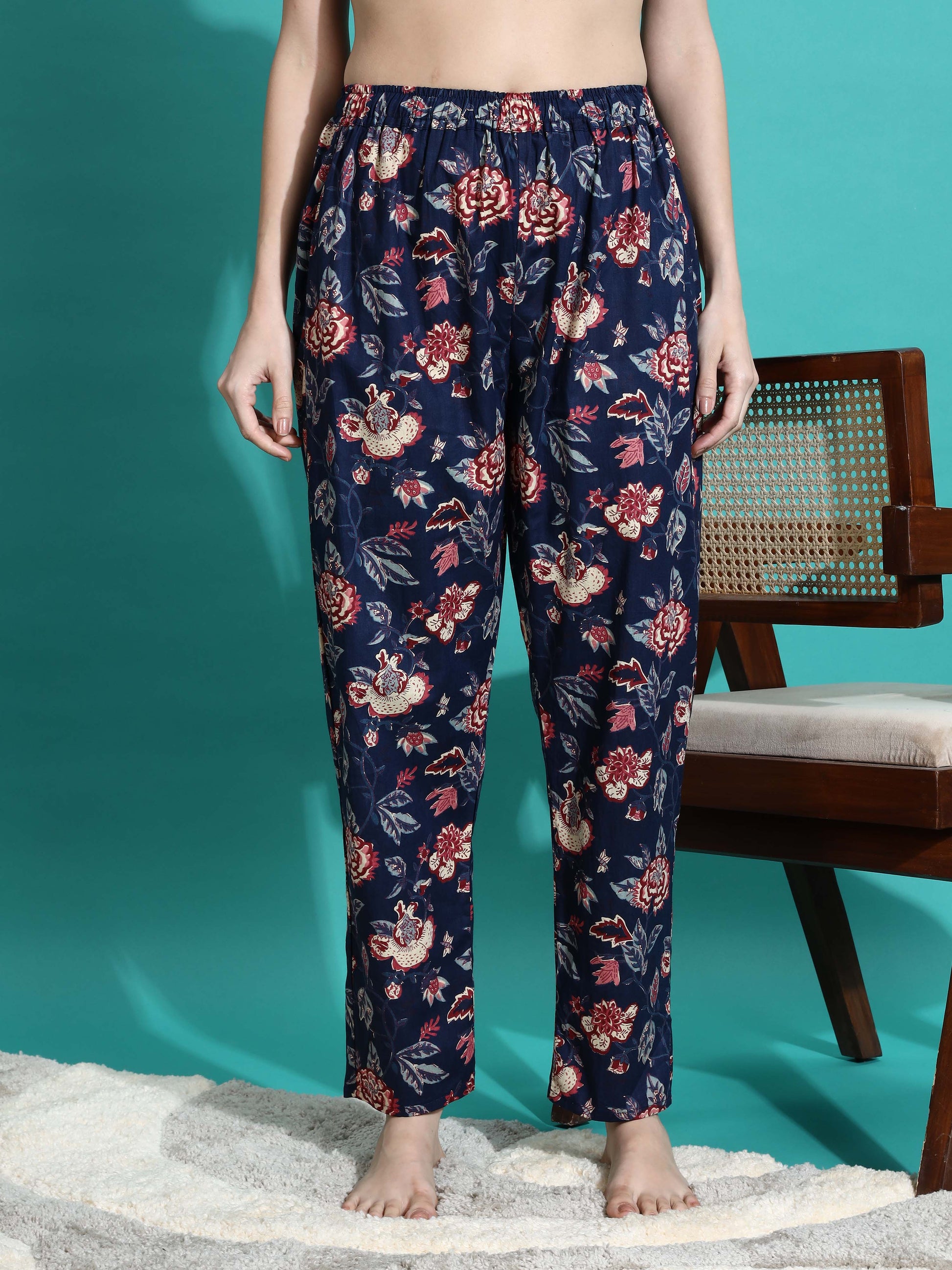 Navy Blue Premium Cotton Co-ord Set for Women