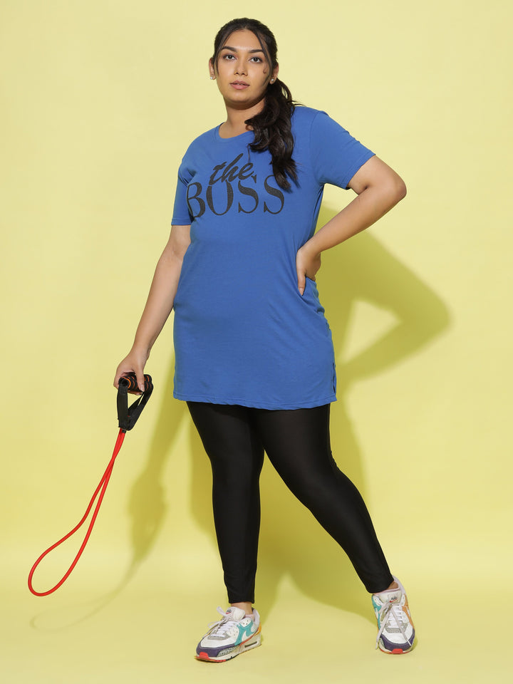 Ocean Blue Relaxed Fit Yoga T-Shirt for Women Perfect for Outings