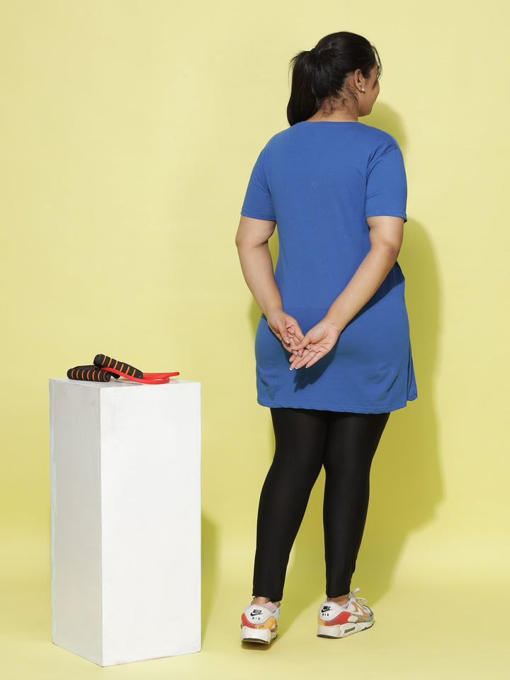 Ocean Blue Relaxed Fit Yoga T-Shirt for Women Perfect for Outings