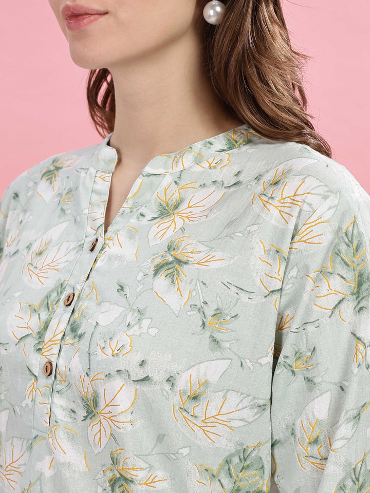 Relaxed Fit Pastel Green Pure Cotton PJ Set for Girls