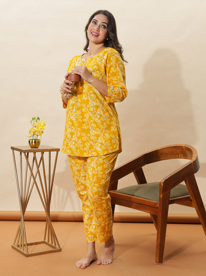 Blush Peach Branded Cotton Pajama Set for Women