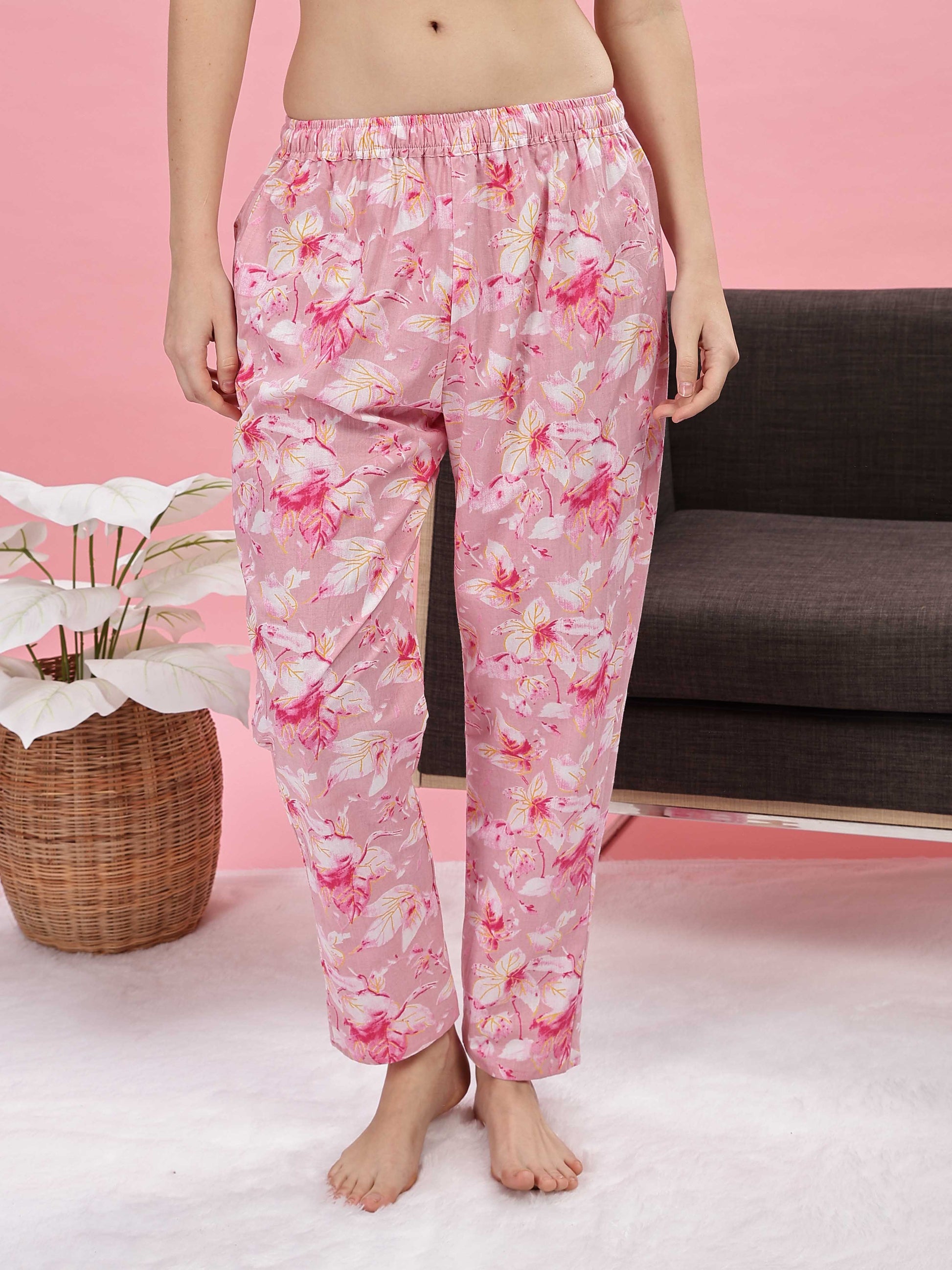 Soft Pink Cotton Night Suit for Girls 