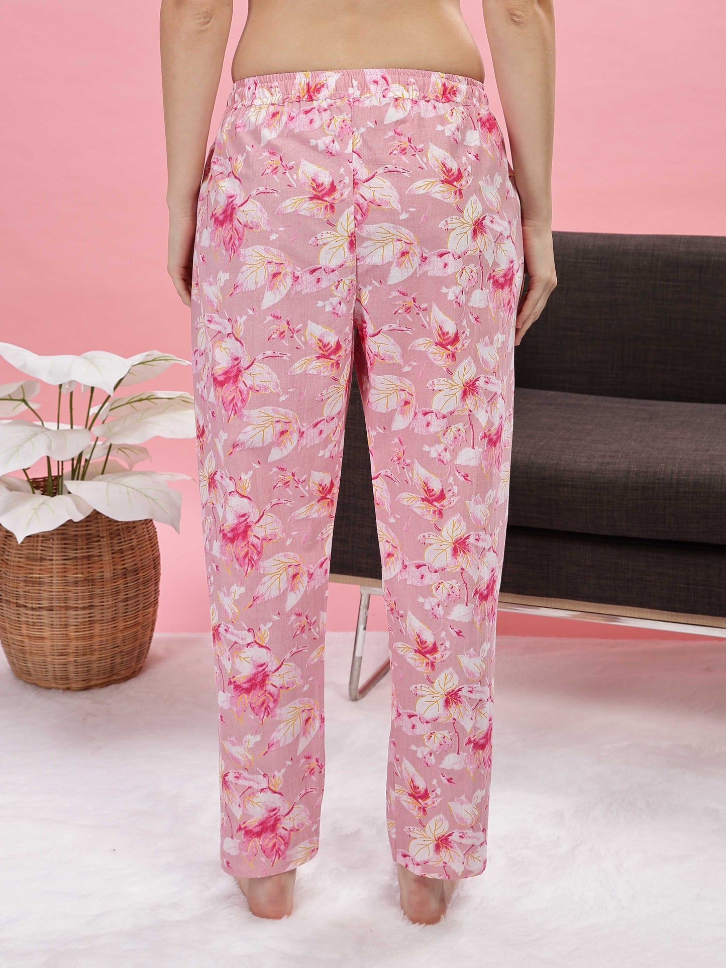 Soft Pink Cotton Night Suit for Girls 
