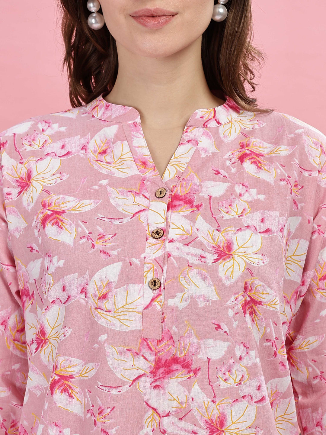 Soft Pink Cotton Night Suit for Girls 